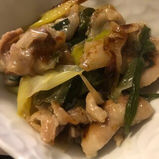 香味野菜と豚肉の塩炒め